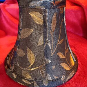 Small Lamp Shade Clip on Bulb Retro Gold Fabric Lampshade BEAUTIFUL!! NEW